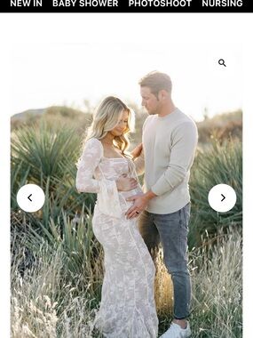 Sheer White Lace Maxi Maternity Dress - Elegant Feminine - NEVER WORN